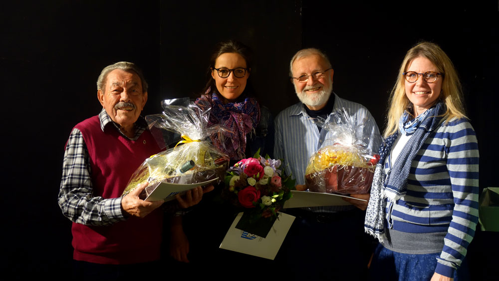 Geehrt wurden (v.l.): Alex Bader (40 Jahre), Bettina Calliari, Max-Josef Lippl (25 Jahre) und Abdon Ziegler (60 Jahre) (nicht im Bild) © G. Prantl / OVTP
