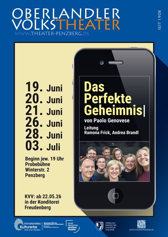 Plakat für das Stück "Das perfekte Geheimnis"